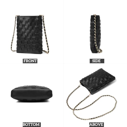 Image of Woven Small Crossbody Bags Cell Phone Purse for Women Teen Girls Small Shoulder Phone Bag