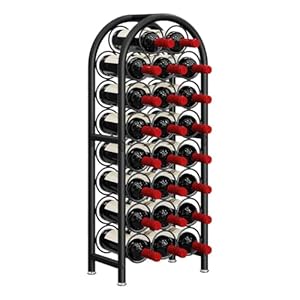 Wine Rack Freestanding Floor Metal Holders Stands Organizer Storage 23 Bottles Black