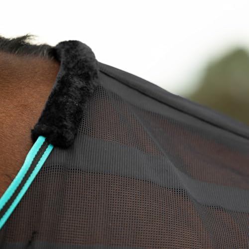 Image of Equinavia Sefyr Breathable Lightweight Cooling Scrim Sheet - Black /Turquoise - S