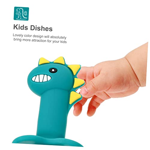 CHILDWEET 1 Conjunto Colher e garfo de silicone colher infantil garfinho infantil utensilios de sili