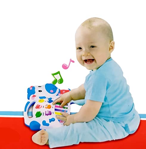 Piano Bebe Brinquedo Infantil Musical Baby Pianinho Fazendinha Vaquinha Branca