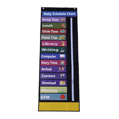 Planificador diario de educación visual en formato de gráfico de bolsillo para el aula