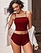 Avidlove Womens Sleepwear Sexy Pajama Set Cute Tank and Shorts PJ Set Lounge Lingerie Sets Wine Red Small