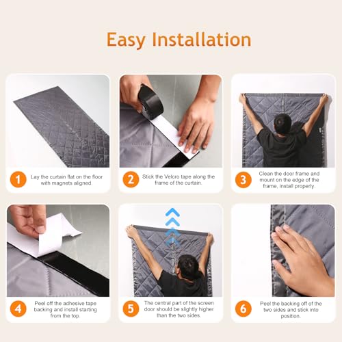 Lader TEMPORARY DOOR INSULATION COVER Magnetic Thermal Insulated Door Curtain,Filled thumb #6