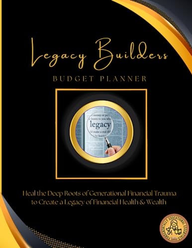 Legacy Builders 12 Month UNDATED Budget Planner to keep track of bank accounts, bill payments, build savings and emergency fund and pay off debt trackers