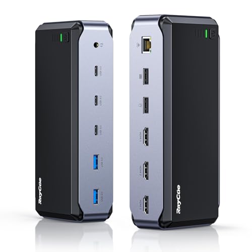 Estación de acoplamiento USB C 15 en 1 con triple HDMI para conectar tres monitores en Mac y Windows