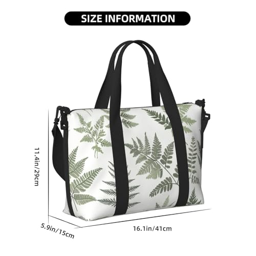 Travel Duffle Bag Ferns Leaves Pattern Weekender Overnight Bags Luggage Bag for Women Men Waterproof Sports Gym Bag Hand Bag with Shoulder Strap4