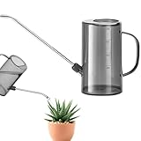 OKAWASI じょうろ 水差し 1L 散水 水やり プラスチック製 軽量 目盛り付き 園芸用品 ガーデニング 観葉植物 肥料希釈 室内用 ベランダ菜園(グレー)