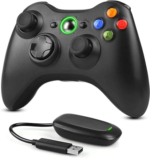 Dhaose - Mando inalámbrico de 2,4 GHz, gamepad mejorado con joystick para Xbox 360, Xbox Slim 360 y ordenadores con Windows 7, 8 y 10 | Ya disponible en tu tienda friki favorita! En mundofriki.es!