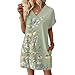 Sleeveless Summer Dresses for Women, Hawaiian V Neck Wedding Guest Dress Mini Fashion Beach Vacation Clothes Womens Spring Floral Dress Vestidos De Mujer Verano (L, Light Green)