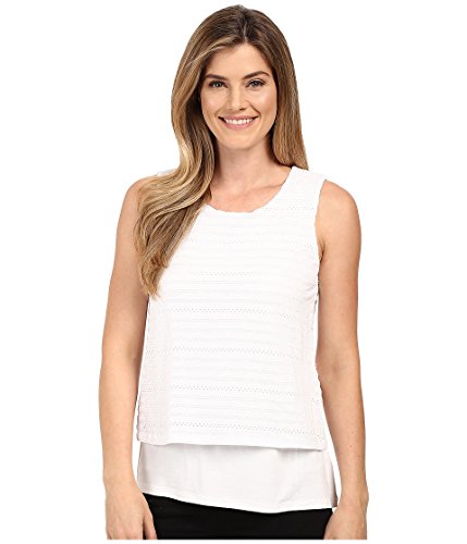 Calvin Klein Women's S/L Textured Double-Layer Top