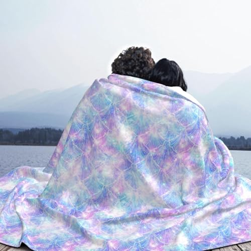 Couverture chaude contre le froid plaid micro polaire sirène pour lit - 6