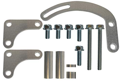 Ict Billet Sbc Alternator Power Steering A/C Compressor Bracket Kit For Long Water Pump 305 327 350 383 5.0L 5.7L V8 Eight Cylinder Carburetor V Belt Compatible With Chevrolet 551745 #TOP4