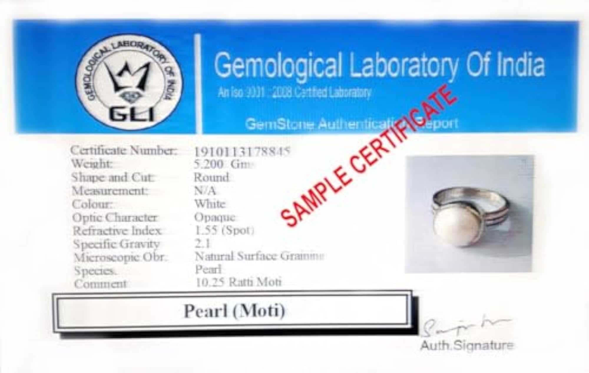 Certified Natural Pearl Gemstone Silver Ring, Unisex