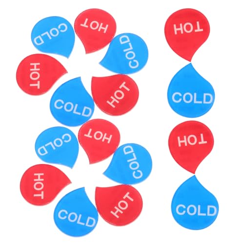 KONTONTY 8組アクリル製 温水冷水表示ラベル 水栓用 防水設計 蛇口温識別ステッカー キッチン バスルーム対応
