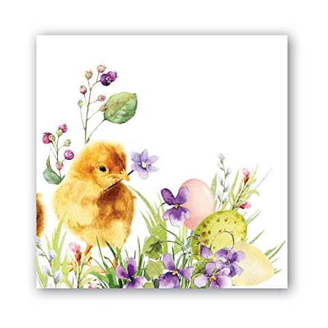 Michel Design Works Cocktail Napkins, Bunny Meadow (Chick and Eggs Design) Cover