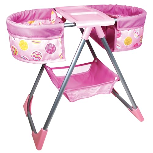 Set gemelos de muñecas con doble trona rosa y amarilla miniatura 2