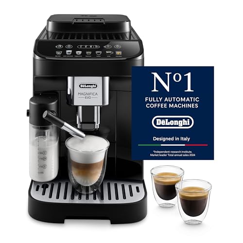 De Longhi Magnifica Evo, Cafetera Y Capuchino Bean To Cup, 1450 Vatios, Recipiente Para Granos De 250 G, Recipiente De Agua De 1,8 L, Ecam292.81.B, Plástico, Negro De Longhi Magnifica Evo, Cafetera Y Capuchino Bean To Cup, 1450 Vatios, Recipiente Para Granos De 250 G, Recipiente De Agua De 1,8 L, Ecam292.81.B, Plástico, Negro