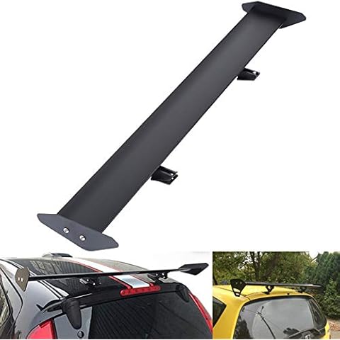 Honhill Car Spoiler Wing, Universal Aluminum 110CM GT Rear Trunk Wing, Hatchback Rear Spoilers with Screws, Black Cover
