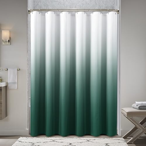 Naturoom Dark Green Shower Curtains for Bathroom,Ombre Cloth Fabric Shower