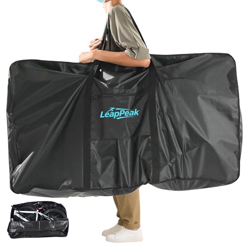 LeapPeak Fahrrad Transporttasche Wasserdicht Fahrradtasche Klapprad Tasche 1680D Tragetasche für 26-27.5 Zoll Fahrrad Reisetaschen für Transport, Flugreisen, Radfahren im Freien