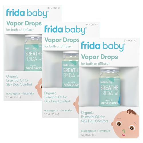 Frida Baby Breathefrida Vapor Bath Drops, Baby-Congestion Relief with Eucalyptus Essential Oil for Humidifier, Aromatherapy Oil Help Baby Breathe Easy (Pack of 3) - image 1