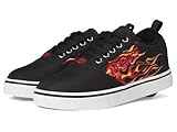 HEELYS Pro 20 Prints Skate Shoe for Adult, Little,and Big Kids - Breathable Microfiber Lining, Padded Footbed, and Long-Lasting Footwear Black/Red Flames 6 Big Kid (Men's 6) M
