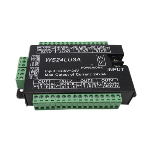 Lumière de scène rvb couleur contrôleur led décodeur DMX512 24 canaux WS24LU3A