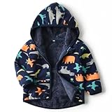 PINU Fashion Cool Print Fleece Hooded Jacket for Toddlers Kids Unisex Winter Autumn Spring Warm Cartoon Outerwear