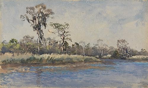 Art tableau un ruisseau à Wilmington Nc par Alfred Parsons avec impression sur toile premium