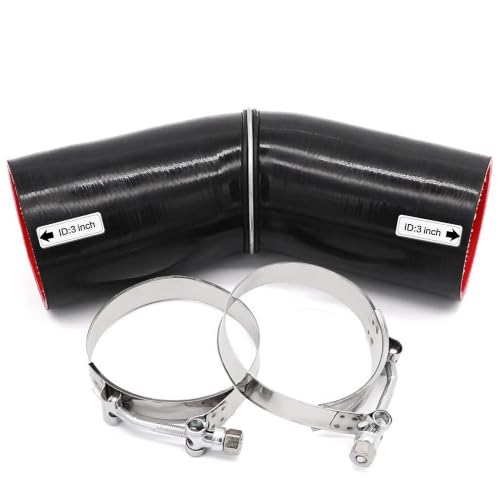 45 Degree 4-Ply Elbow Coupler Silicone Hose 3 inch(76mm) with T-Bolt Clamps for Turbo Intake Intercooler Pipe Length 102mm Thickness 5mm by TuoLauthon - Used condition - US$13.65