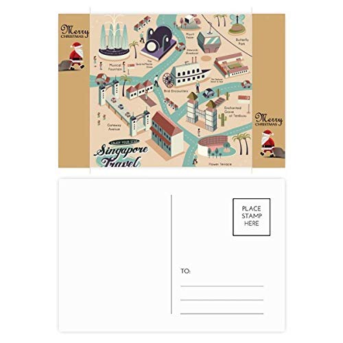 Cartes postales de remerciement Route de Singapour pour écrire vos souvenirs de voyage (Lot de 20)