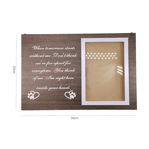 Wooden Photo Frame Pet Memorial Picture Frames Pet Memorial Gifts for Loss of Pet Cat Dog Paw Prints 6x4 Photo Frames for Pet Lovers - Image 2