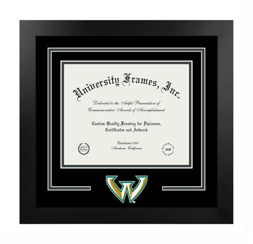Campus Images Wayne State University 8 x 10 Photo Frame – Manhattan Black with Printed Logo Mat, Black & Forest Green, Officially Licensed