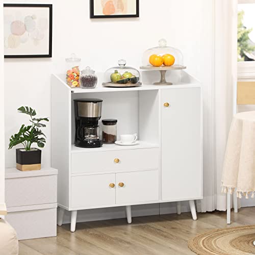 image for HOMCOM Kitchen Cupboard, Microwave Cabinet, Storage Cabinet with Doors