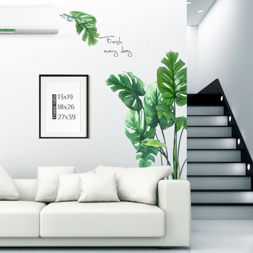 BESPORTBLE Grüne Tropische Blätter Wandtattoo Palmenblatt Pflanzen Wandaufkleber Kunst Wandbilder für Tropische Hawaiianische Luau Party Home Dekoration