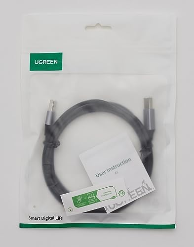 UGREEN USB 2.0 A do USB 2.0 Typ B Kabel do Drukowania Oplot Aluminiowy Kompatybilny z Drukarką, Skanerem, Faksem, itp. (2M