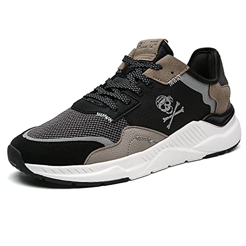 Pulltop Mens Fashion Sneakers Reflective Luminous Casual Running Shoes Non Slip Breathable Sport Walking Tennis Athletic Gym Training Shoes Black by Pulltop - Used condition - CA$23.85