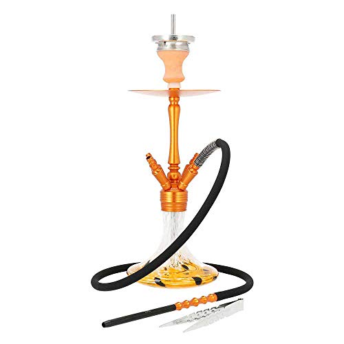 INVI® Reflexion Shisha Aluminium 57 cm I Wasserpfeife Komplettset mit Kaminkopf-Set I Silikonschlauch mit Alumundstück I…