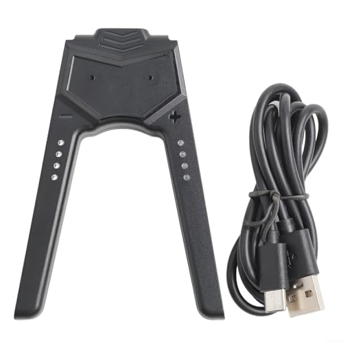 Risveglio Impugnatura di ricarica USB per Nintendo Switch per Joy-Con, controller Play & Charge con jack audio da 3,5 mm e indicatori LED, supporto per giochi in ABS per controller Pro, nero (nero)