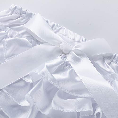 Toddler Baby Girls Shorts Bowknot Ruffle Bloomer Underwear Panty Diaper Shorts Cute Baby Elastic Shorts(White,0-3 Months) #TOP5