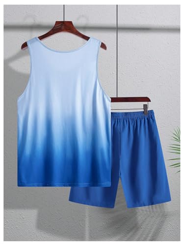 Men's 2 Piece Summer Outfits Tropical Sleeveless Tank Top and Shorts Set Vacation Beach Outfits2