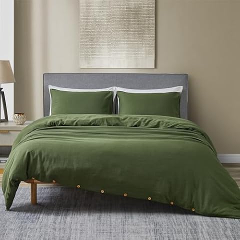 DAPU Linen Cotton Blend Duvet Cover Set Cover