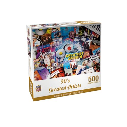 Masterpieces 500 Piece Jigsaw Puzzle for Adults and Families - 90's Greatest Artists - 19.25'x26.63'