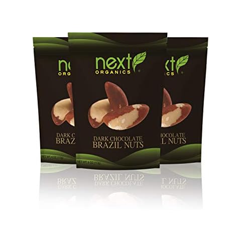 Next Organic Brazil Nuts Dark Chocolate Covered, 4-Ounce (Pack of 3) Cover