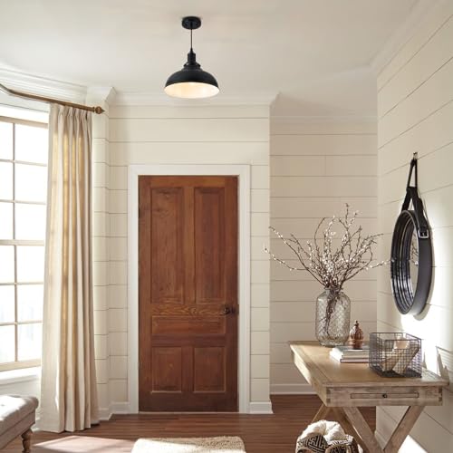 Image of 1 Pack Farmhouse Dome Pendant Lights for Kitchen Island Black