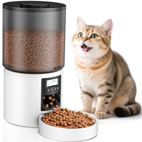 Futterautomat Katze 4 L, Katzenfutter Automat mit Timer 1-6 Mahlzeiten/Tag, Automatischer Futterspender für Katzen & Hunde, Pet Feeder Cat mit Sprachaufnahme 10 Sekunden für kleine/mittlere Haustiere Futterautomat Katze 4 L, Katzenfutter Automat mit Timer 1-6 Mahlzeiten/Tag, Automatischer Futterspender für Katzen & Hunde, Pet Feeder Cat mit Sprachaufnahme 10 Sekunden für kleine/mittlere Haustiere