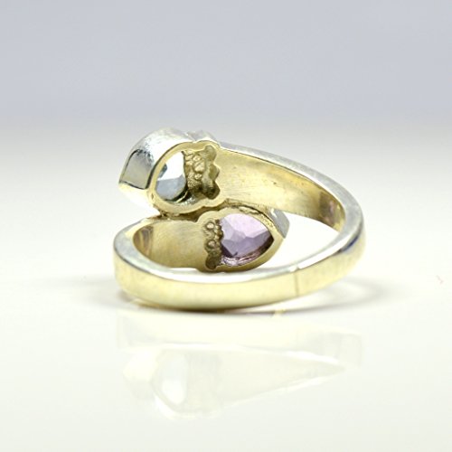 Bague améthyste et topaze en argent le cadeau de naissance idéal