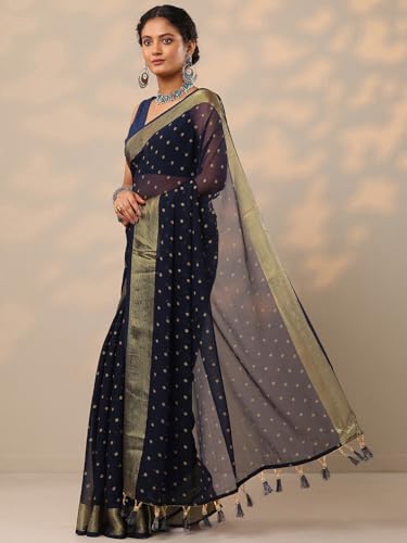 Image of Libas Printed Chiffon Saree for Women With Unstitched Blouse Piece | Traditional Saree for Festive & Wedding