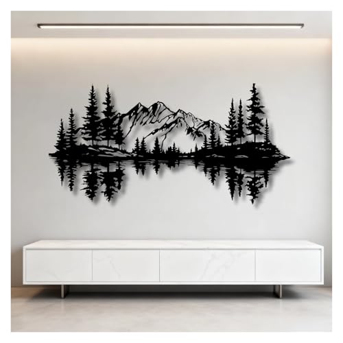 Mountain Forest Wall Art,Large Nature Wall Decor,Metal Wall Hanging,For Living